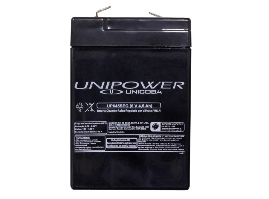 Bateria recarregável 6V/4AH